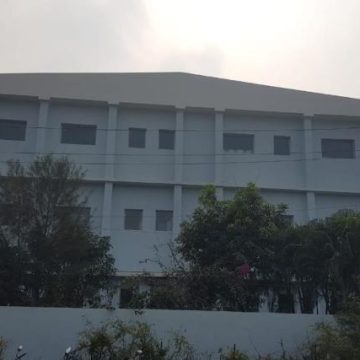 Completed external view of extended factory building