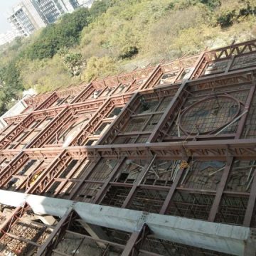 Large span steel canopy