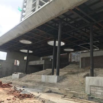 Entrance steel canopy with stairs